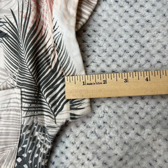 Cloth & Stone Shirt Womens XS Button Front Rolled Short Sleeve Tropical Palm - Picture 6 of 12